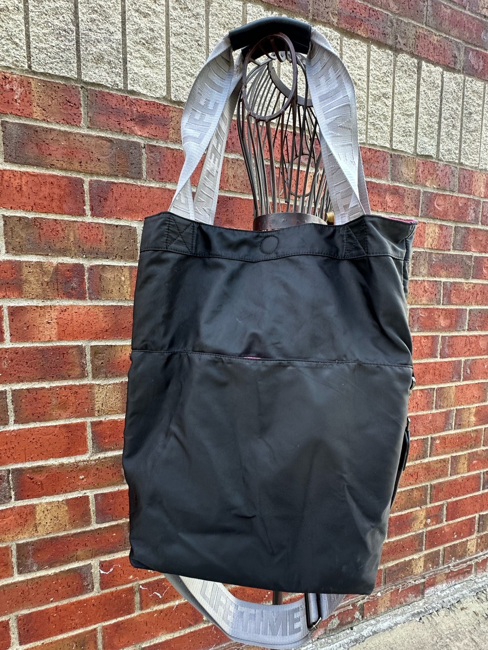 Life Time Fitness Convertible Gym Tote Bag Fold Over Messenger Laptop Travel